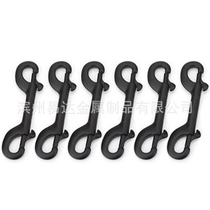 Eda Stainless Steel Double Headed Spring <b>Hook</b> 90mm 100mm 115mm Black Finish <b>Snap</b> <b>Hook</b> For General Industry Use - Product Image 1