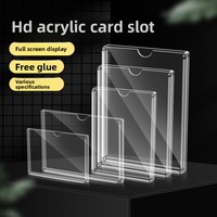 Porte-documents A4 double couche en acrylique transparent de 1 mm d'épaisseur avec fentes pour cartes et papier de 5 pouces