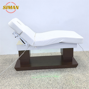 Table de beauté Siman à <span class=keywords><strong>4</strong></span> moteurs, commande électrique, base en bois, cuir PU de haute qualité, repose-<span class=keywords><strong>mains</strong></span> réglable, table pour extensions de cils pour <span class=keywords><strong>salon</strong></span> - Product Image 5