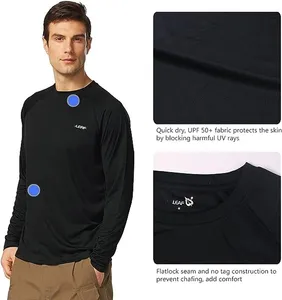 Camiseta de manga larga de poliéster y algodón con estampado personalizado al por mayor, camiseta de manga larga de gran tamaño personalizada para hombre