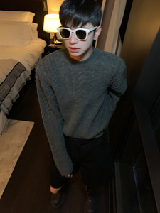 Gris Fried Dough Twists Pattern <span class=keywords><strong>Pull</strong></span> élégant pour hommes pour <span class=keywords><strong>pull</strong></span> d'élégance décontractée Hommes Casual Hommes Chandails en tricot pour hommes - Product Image 3