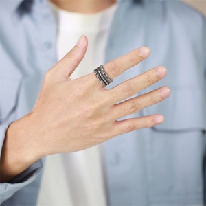 Fashion Design <b>Men</b> Jewelry <b>Ring</b> Stainless Steel <b>Silver</b> Color Vintage Feather <b>Ring</b> - Product Image 6