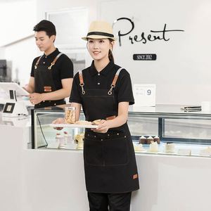 Tablier en toile imperméable pour femme, avec logo personnalisé imprimé, design transfrontalier pour nail art, en coton, idéal pour les salons de thé, les fêtes et le travail - Product Image 2
