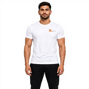 Logo personnalisé pour hommes T-shirt de gym coupe ajustée Design Vêtements de sport secs Tissu tricoté à manches courtes Vente en gros de vêtements de sport personnalisés - Product Image 1