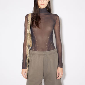 T-Shirt Estiva Sexy in Rete per Donne, Maglietta a Maniche Corte con Collo Tondo, Top Trasparente Luccicante e Traforato - Product Image 3