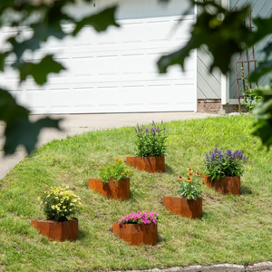 Pots de fleurs d'extérieur en acier corten rouillé pour mur de soutènement en acier corten Pot de fleurs à flanc de colline Bordure de jardin - Product Image 4