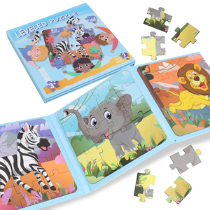 <span class=keywords><strong>Puzzle</strong></span> magnétique 3-en-1 style livre, jouet éducatif précoce pour enfants, thème animaux, compact et idéal pour les voyages - Product Image 1