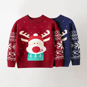 Vêtements pour enfants de Noël, pull en jacquard d'hiver, pull à col rond pour fille, pull en tricot de Noël, pull en tricot pour enfants - Product Image 1