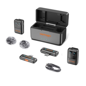 Microphone sans fil professionnel 170M Lavalier, micro-cravate à condensateur pour DJ avec suppression du bruit et étui de chargement pour Android et <span class=keywords><strong>iPhone</strong></span> - Product Image 1