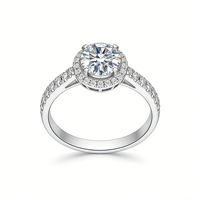 Bague en argent 925 avec pierre à quatre doigts RSWYRH049, moissanite de qualité D VVS1, pierres précieuses en vrac, bague de mariage