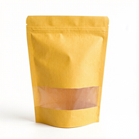 Sachet Doypack à Fond Carré en Papier Kraft Qualité Alimentaire, Stratifié PE, avec Fermeture Zip, Personnalisable pour l'Emballage d'Aliments pour Bébés, Aliments pour Animaux et Sucre