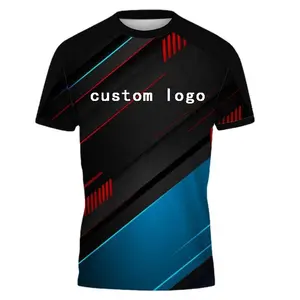 OEM Custom Logo Sublimação Quick Dry Racing Camisas Completa Impressão Sublimação Roupas Racing Crew Tshirts Para Homens