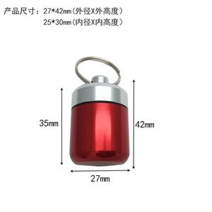 NOUVEAU Pot de rangement étanche en alliage d'aluminium 27*42mm pour bouchons d'oreilles, pilules, médicaments, avec porte-clés, idéal pour les voyages - Product Image 4