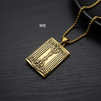 Colliers pendentifs Hip Hop Punk Poker Spades K en acier inoxydable imperméable, bijoux de mode plaqués or 18 carats pour hommes, vente en gros