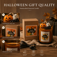 Aangepaste Halloween Geurkaarsen Collectie met Spook- en Pompoengeur voor Private Label OEM ODM Home Decor Cadeau Seizoensgebonden Retail Merken