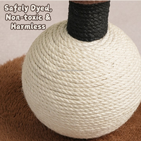 Griffoir pour chat en jute en forme de bombe, non toxique, avec boule de jeu à ressort
