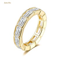 Bague pour homme en argent sterling 925 plaqué or 18 carats avec sertissage de diamants glacés VVS Moissanite, style hip-hop, streetwear urbain, personnalisable