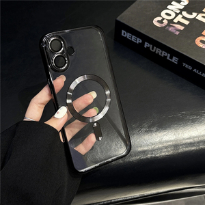 Mạ Rõ Ràng <span class=keywords><strong>Bumper</strong></span> CD Mô Hình Từ Trường Hợp Đối Với <span class=keywords><strong>iPhone</strong></span> 16 15 14 13 12 11 Pro X XS XR Max Cộng Với Mềm Silicone Bảo Vệ Bìa - Product Image 5