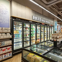 Congelador Comercial Combinado Tipo Isla para Supermercados, de Aluminio, con Descongelación Automática y Control Digital, para Alimentos Congelados en Hoteles
