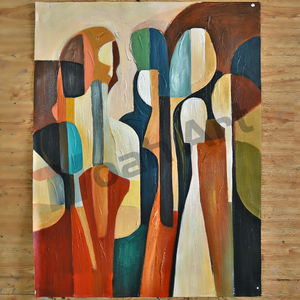 Arte Abstracto Moderno de Cubismo, Pintura al Óleo con Formas Geométricas para Decoración del Hogar, para Sala de Estar, sobre Lienzo - Product Image 3