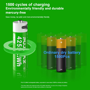 PUJIMAX 6 stuks 1,5V AA 4255mWh oplaadbare lithiumbatterij USB Type-C oplaadbare Li-ion batterij voor afstandsbediening elektrisch speelgoed - Product Image 6