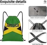 Sac à dos de sport pour la gym, avec cordon de serrage, en polyester, pour les supporters de football, avec drapeaux nationaux d'Italie, de la Jamaïque, du Portugal et d'Amérique