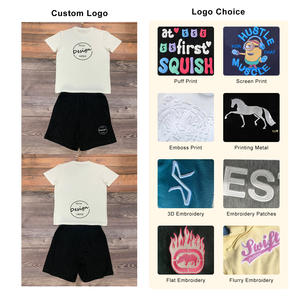 Vente en gros impression numérique personnalisée 95 coton 5 Spandex tenue à haute élasticité ensemble de shorts de gymnastique d'été de style classique pour hommes - Product Image 2