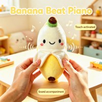 Métronome capteur de sons de fruits (banane, fraise, etc.) – Peluches à thème musical viral – Jouet mignon et amusant qui joue du piano – Polyester – 14 ans et plus