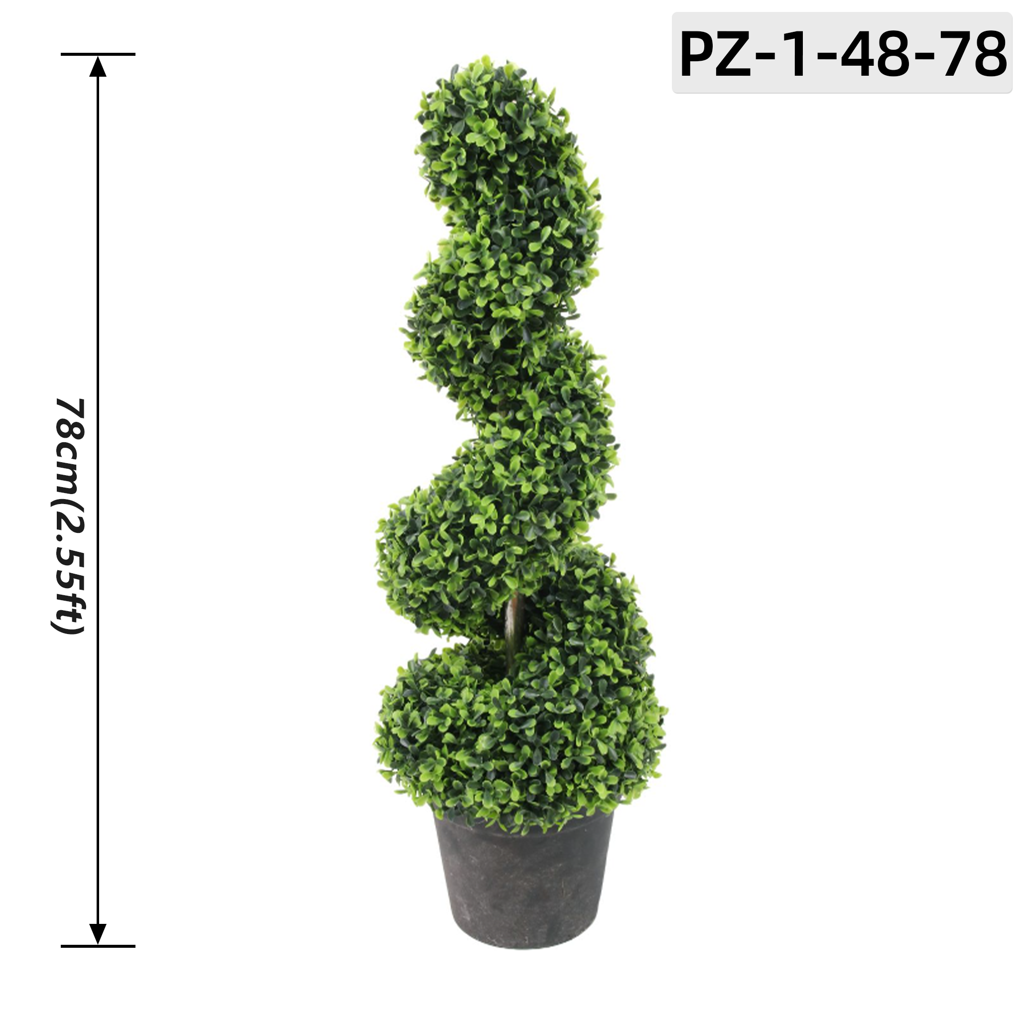 Green Artificial Spiral Boxwood Topiary Tree (120cm/3.93ft)