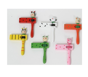 Clapette en bois pour enfants, bâton de soutien pour encourager, bruiteur - Jouet éducatif de dessin animé avec couleur personnalisée - Product Image 1