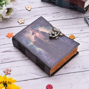 Grimoire du Sorcier en Cuir Fait Main avec Couverture Rigide et Papier à Bord Brut pour Écriture, Croquis et Usage Quotidien - Product Image 6