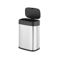 Poubelle de bureau à domicile rectangulaire de 3 litres en acier inoxydable avec couvercle à poussoir manuel