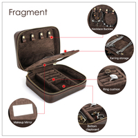 Boîte à bijoux de voyage de luxe avec logo personnalisé, en cuir véritable, rectangulaire, pour hommes, grande capacité, organiseur de bijoux