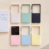 Nouvelle coque de téléphone magnétique coréenne Ins Simple Heart Ripple pour Samsung Z Flip8 Z Flip7 Z Flip6 Z Flip5 W25 Flip, toucher mat