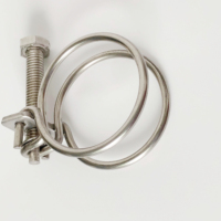 Collier de serrage en acier inoxydable de type américain, collier de serrage à double fil, collier de serrage métallique