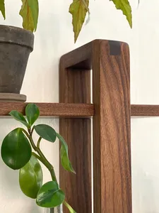 Pertengahan abad Modern disesuaikan buatan tangan asli Walnut Shift rak kayu Solid dekorasi dinding untuk tanaman gantung buku seni foto