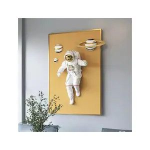 高品质创意壁挂3D绘画宇航员雕像墙宇航员墙装饰太空人宇航员