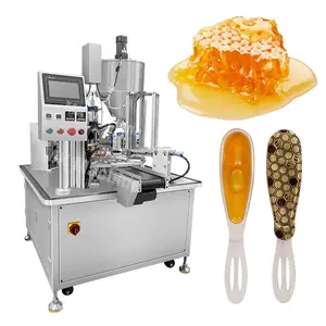 Máquina automática de enchimento e selagem de colheres de mel líquido, rotativa 7g 10g, colher de mel