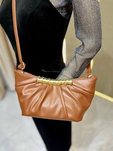 Sac à main de soirée plissé élégant 2026 en cuir végétalien pour femme, pochette à bandoulière unique, super chic, en PU souple - Product Image 3