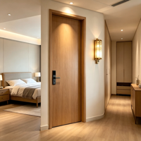 Porte composite double rebattable de type T allemand, insonorisée 46 dB, ignifuge classe B, pour villa minimaliste, salle de bain, suite d'hôtel