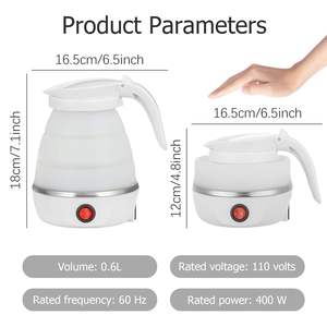 Bouilloire électrique portable pliable pour voiture, capacité 600 CC, 12V 24V, pour utilisation en camion - Product Image 2