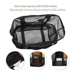 Sac de plage fourre-tout imperméable grande capacité avec logo personnalisé, doublure en polyester, idéal pour le shopping, les voyages et les accessoires de natation (vente en gros) - Product Image 3