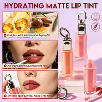 Gloss à lèvres mat à marque privée avec porte-clés pour décoration de sac, rouge à lèvres liquide non transférable