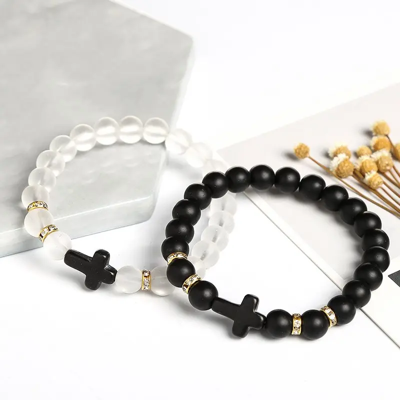 Wholesale Trendy Jesus Cross Charm bracelet homme simple Bracelets Bangles for Women Yoga Jewelry