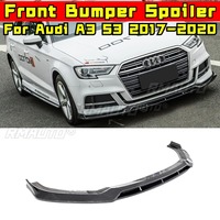 Diffuseur de pare-chocs avant de voiture, spoiler noir brillant, pièce de modification pour Audi A3 S3 2017-2020, protection de pare-chocs, accessoires de voiture