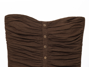 Tops en lin et coton <span class=keywords><strong>sans</strong></span> bretelles pour femmes, couleur marron, dos plissé, design décontracté et élégant, été - Product Image 3