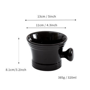 Bol à mousse à raser en céramique Chaozhou, noir, pour mousse riche, pour hommes, soin du visage DW307B 5.1 - Product Image 2