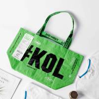 Sac de courses en polypropylène tissé laminé de haute qualité, capacité moyenne, personnalisable, haute visibilité, sac fourre-tout imprimé sur mesure