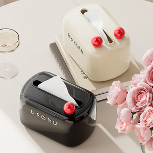 Uforu Tissue <b>Box</b> Creamy White <b>Waterproof</b> Desktop <b>Storage</b> Home Living Room Toilet Use - Product Image 1