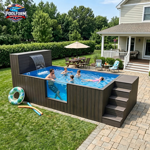 Outdoor Corrosion-resistant Fiberglass Prefab Container <b>Pool</b> with Smart Pump Ready to Use Customizable Family SPA Swimming <b>Pool</b> - Product Image 5